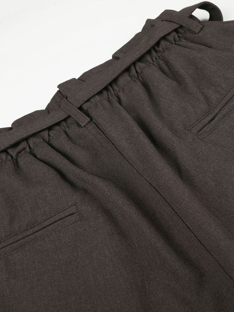 Men's High-Waisted Wide-Leg Capris in charcoal with belted