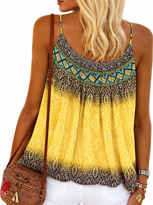 camisole featuring ethnic-print in black with The main fabric component is polyester texture