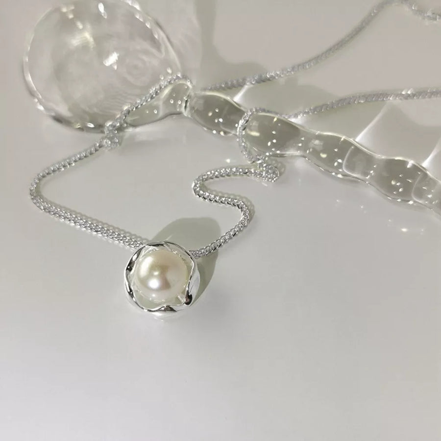 Freshwater Pearl,925 sterling silver Care instructions: Avoid wearing during exe necklace in Silver with N/A silhouette