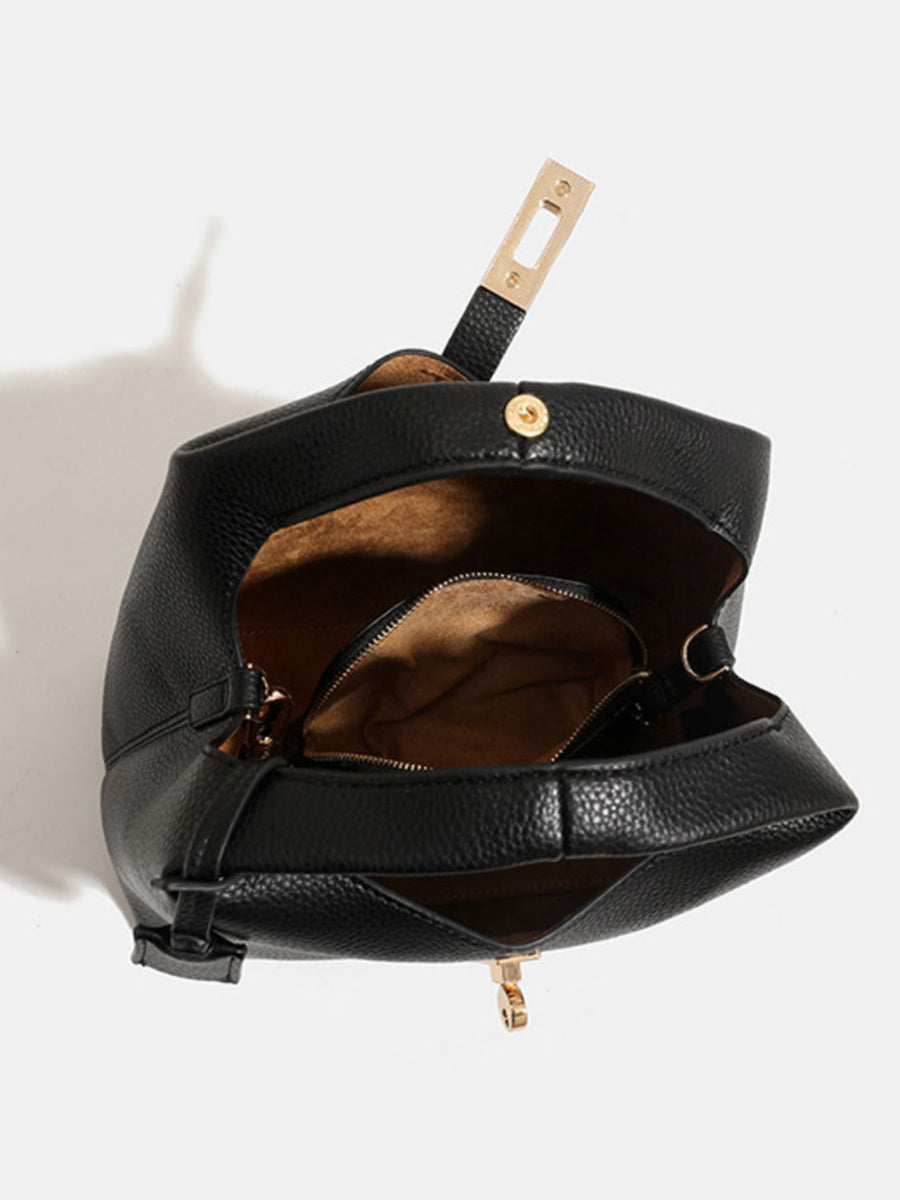 black with crossbody bag with turn-lock closure 7