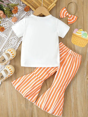 Children's Bunny Round Neck Tee And Pants Set option 10
