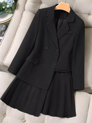 Plus Size Asymmetrical Pleated Blazer Dress option 7