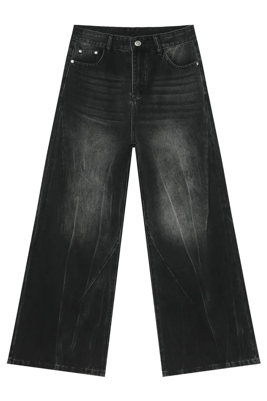 Dark wash effect oversized palazzo jeans with wide legs.