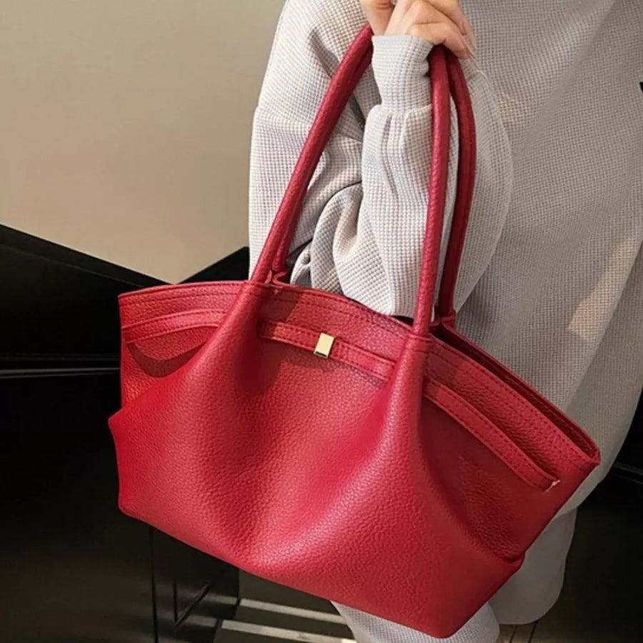 Pu Leather Shoulder Bag in Brown