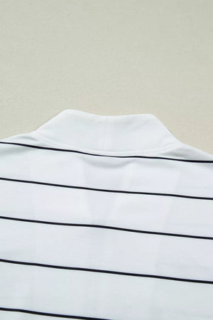 Stripe Color Block Zip V Neck Sleeveless Top, view 11