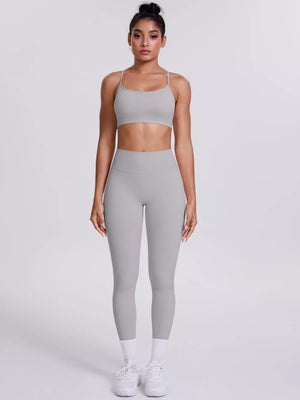 80% nylon, 20% spandex Care instructions: Machine wash cold sports bra in Blush Pink with fitted silhouette