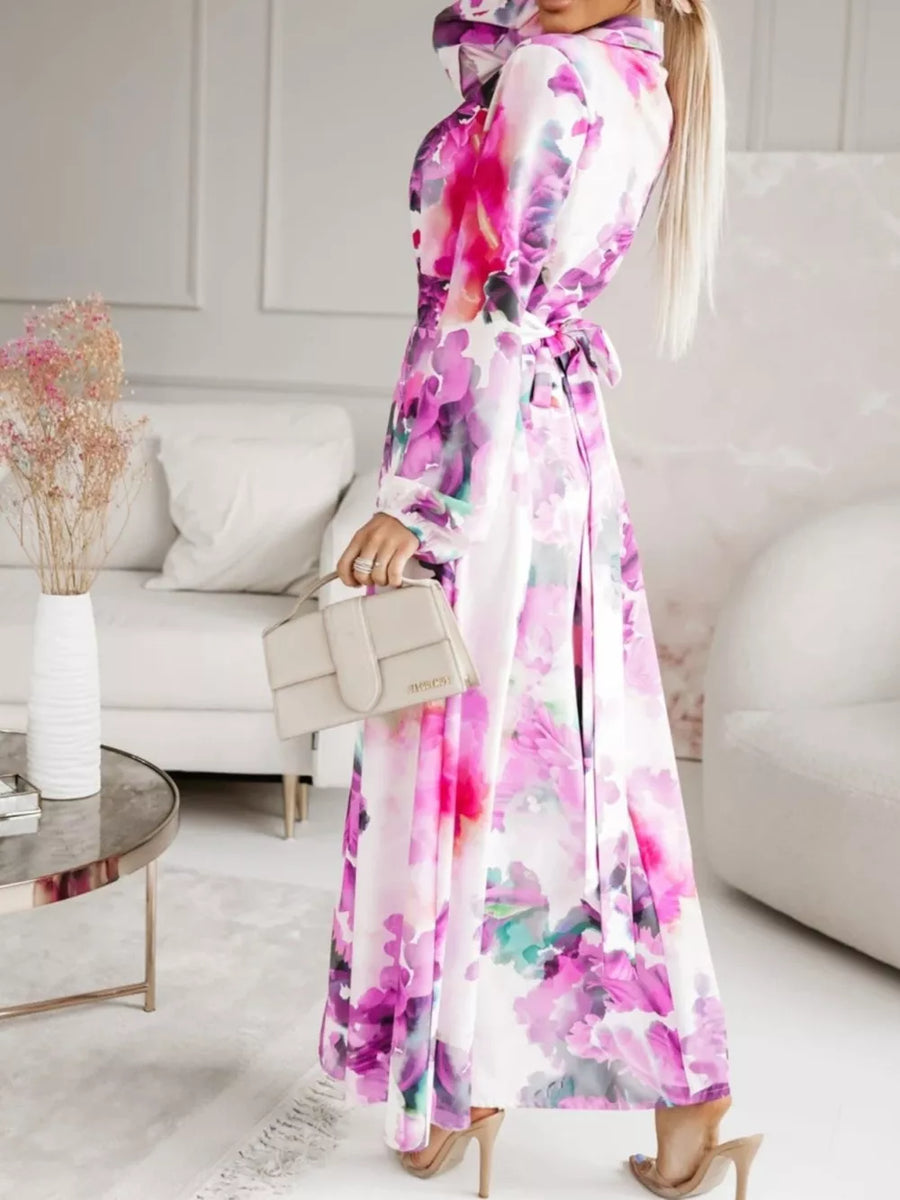 Long Sleeve Maxi Shirt Dress in Pastel Blue, view 13