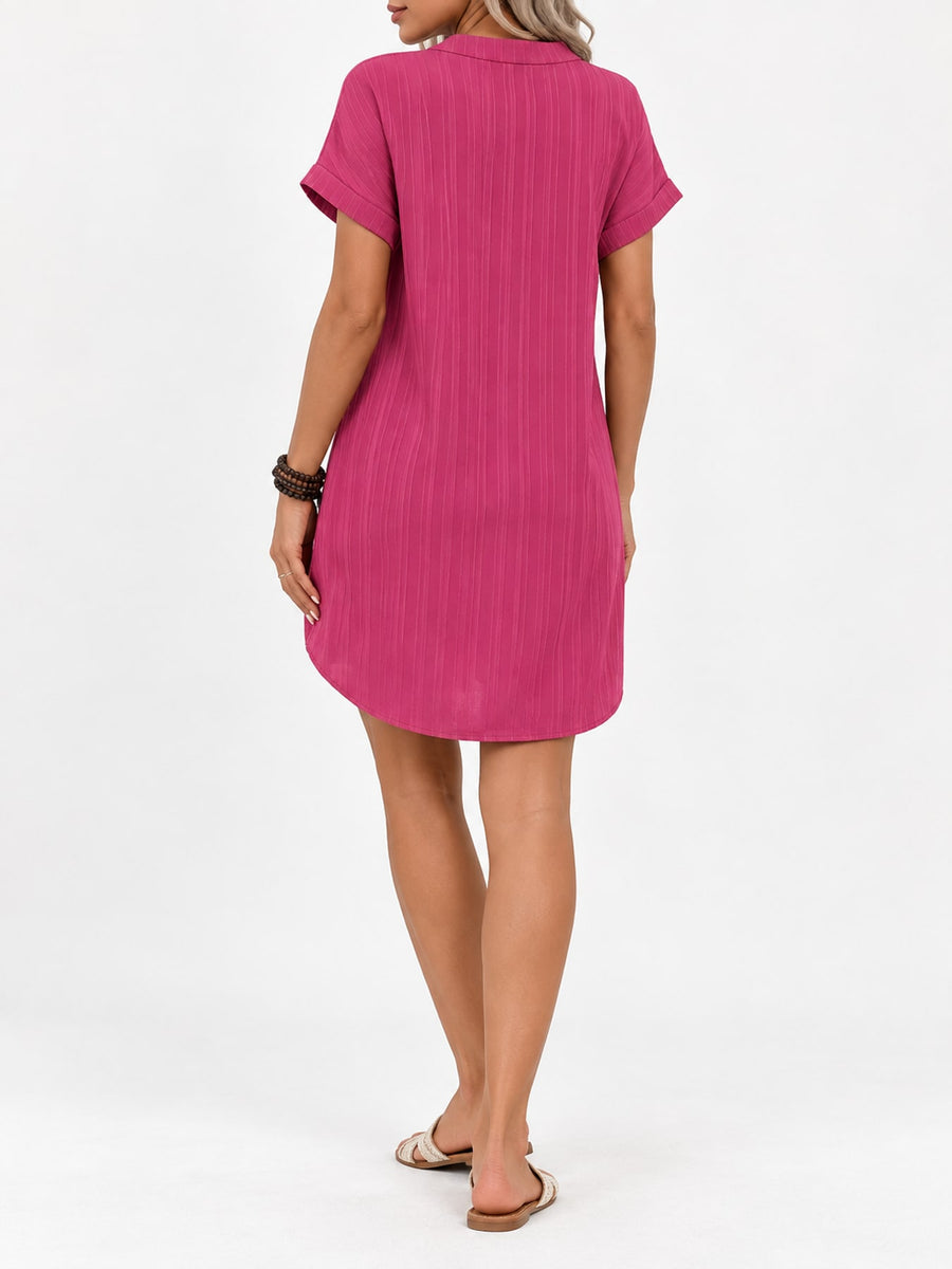 Polyester blend containing at least 70% but less than 80% polyester midi dress in sage green with relaxed silhouette
