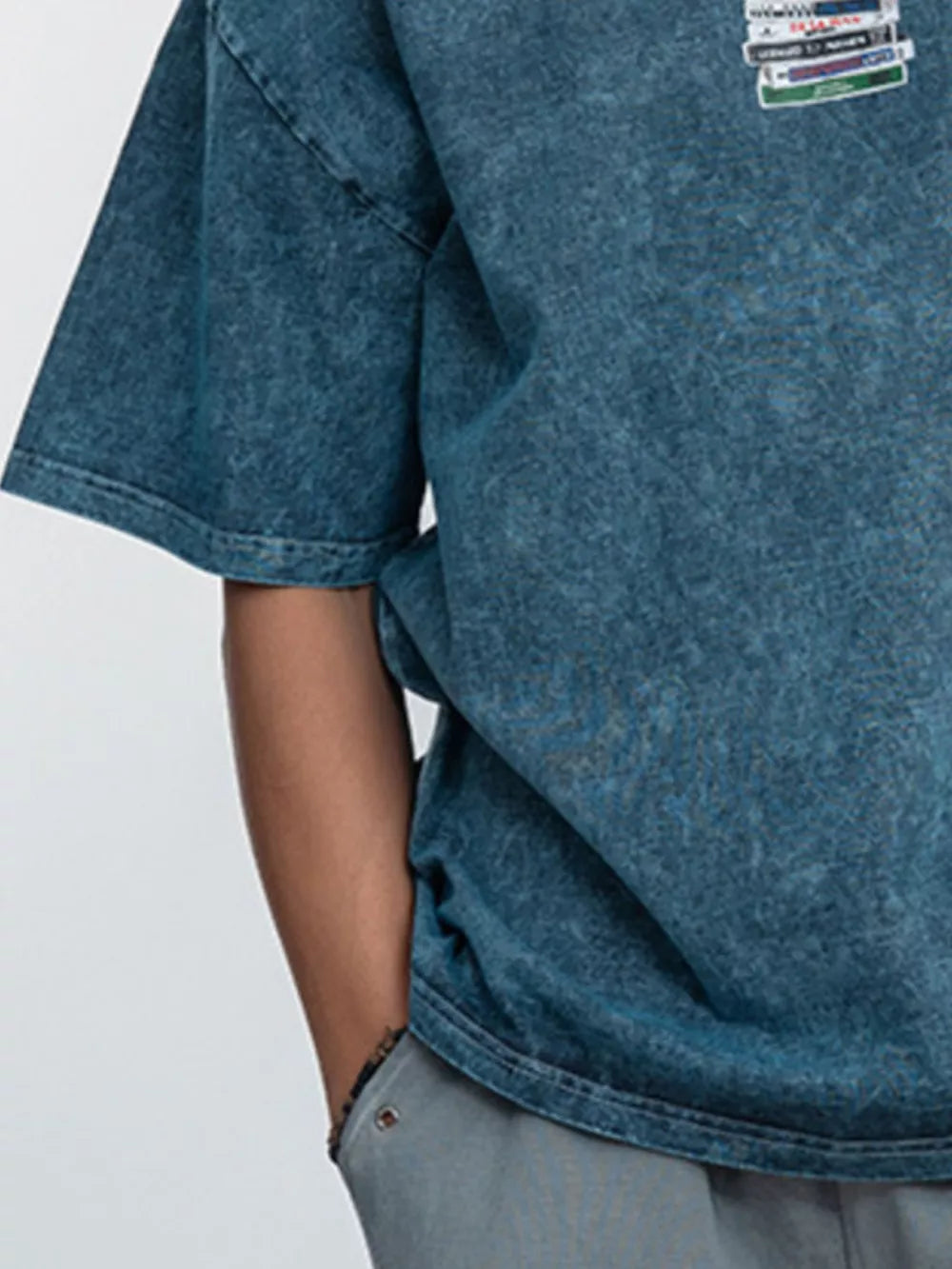 Men's Vintage Washed Cassette Tape T-shirt in Dark Gray