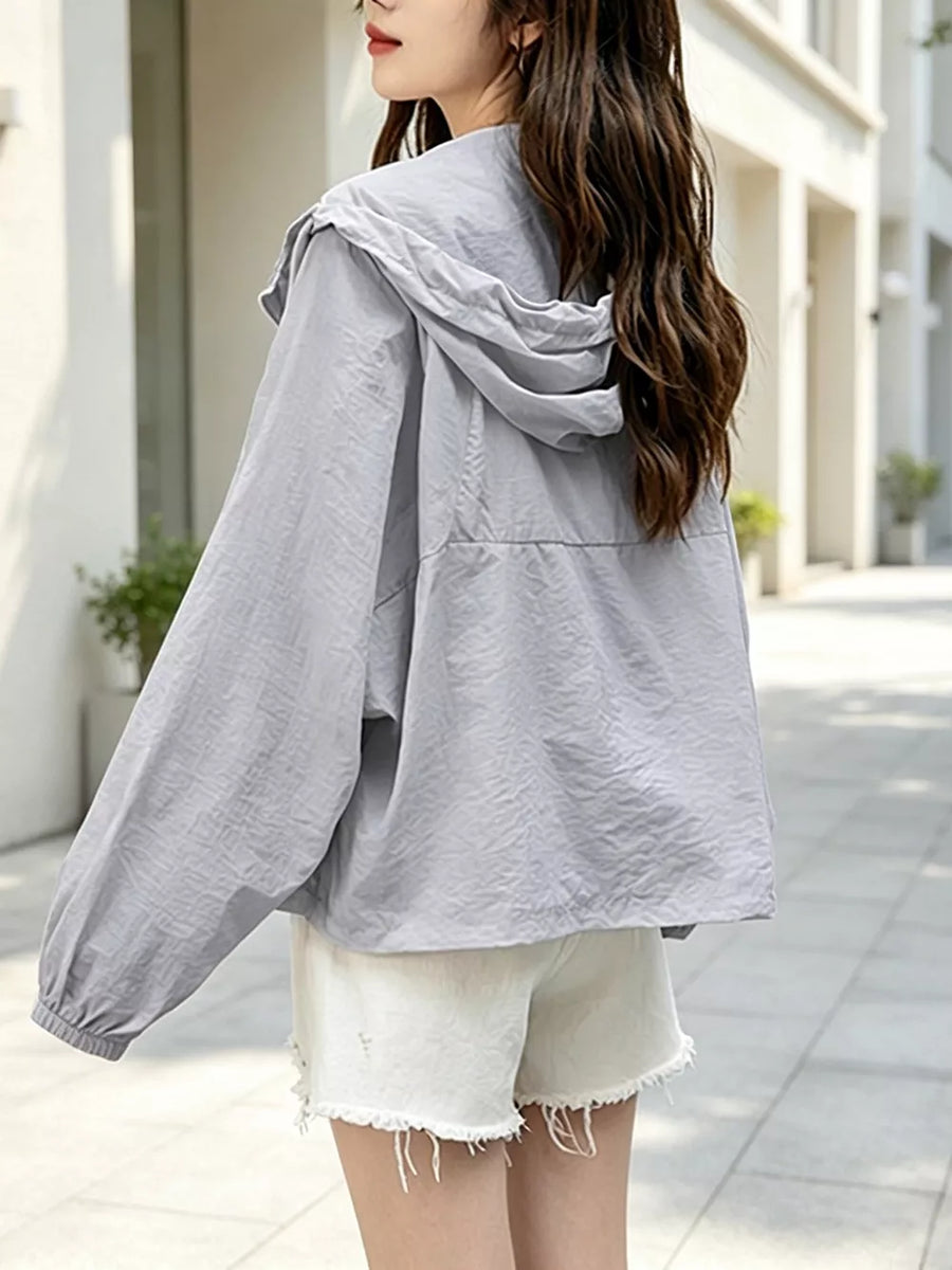 Pink Lightweight Hooded Zip Up Jacket