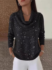 pullover sweater in black featuring ribbed and relaxed fit