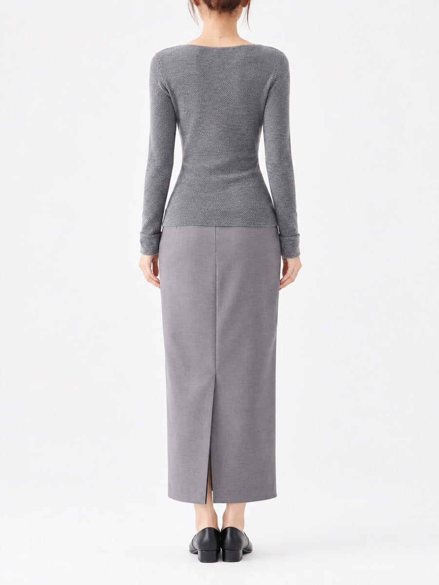 Sheep wool 100% Care instructions: Machine wash pullover sweater in Light Heather Gray with slim silhouette