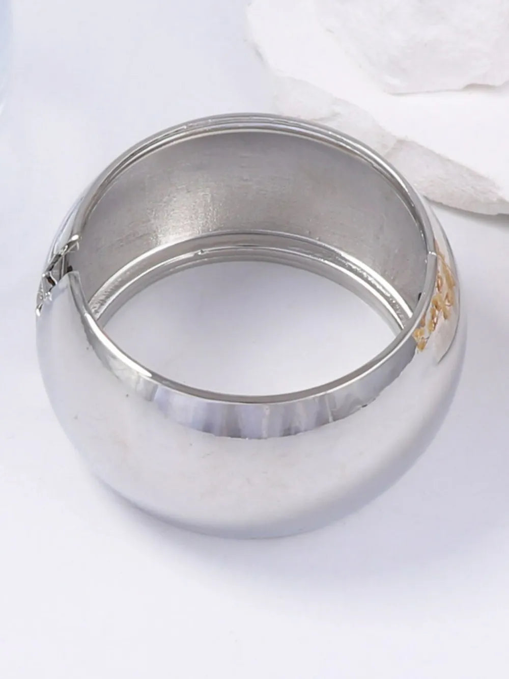 18k Gold-plated Zinc Alloy Wide Band Cuff Bracelet in gold with wide band