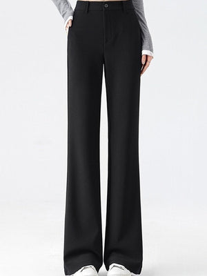 Polyester 89 trousers in Black-Regular with flared silhouette