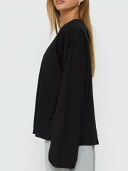 Black oversized t-shirt with crew neck