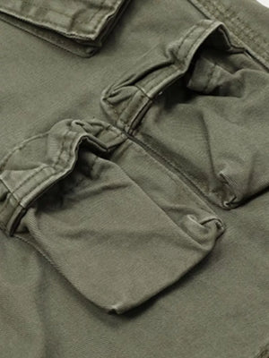 Men's Loose Fit Cargo Pants With Multiple Pockets in Gray