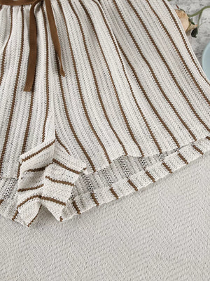 lounge set featuring striped in black with 70% polyester, 30% cotton Care instructions: Machine wash cold texture