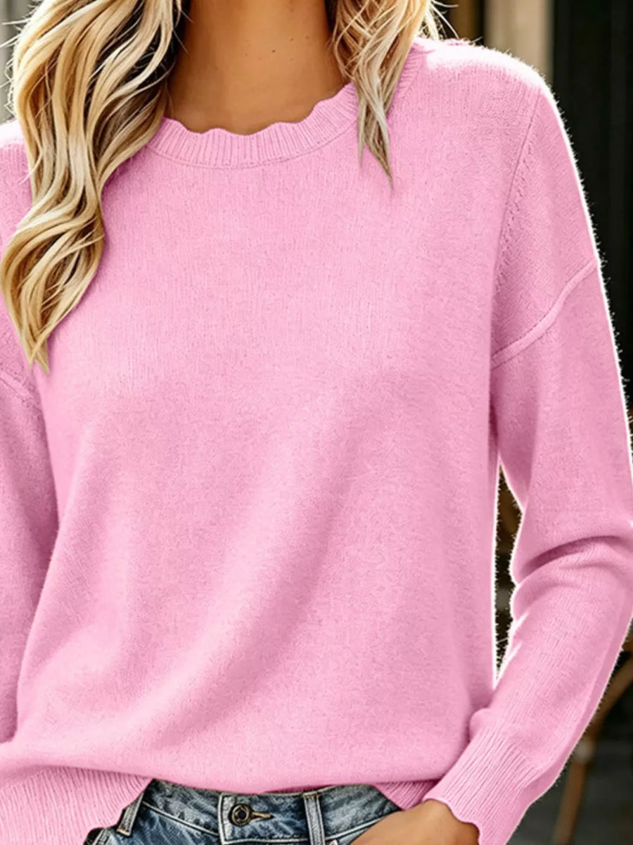 100% polyester Care instructions: Machine wash cold crewneck sweater in Dark Gray with regular silhouette