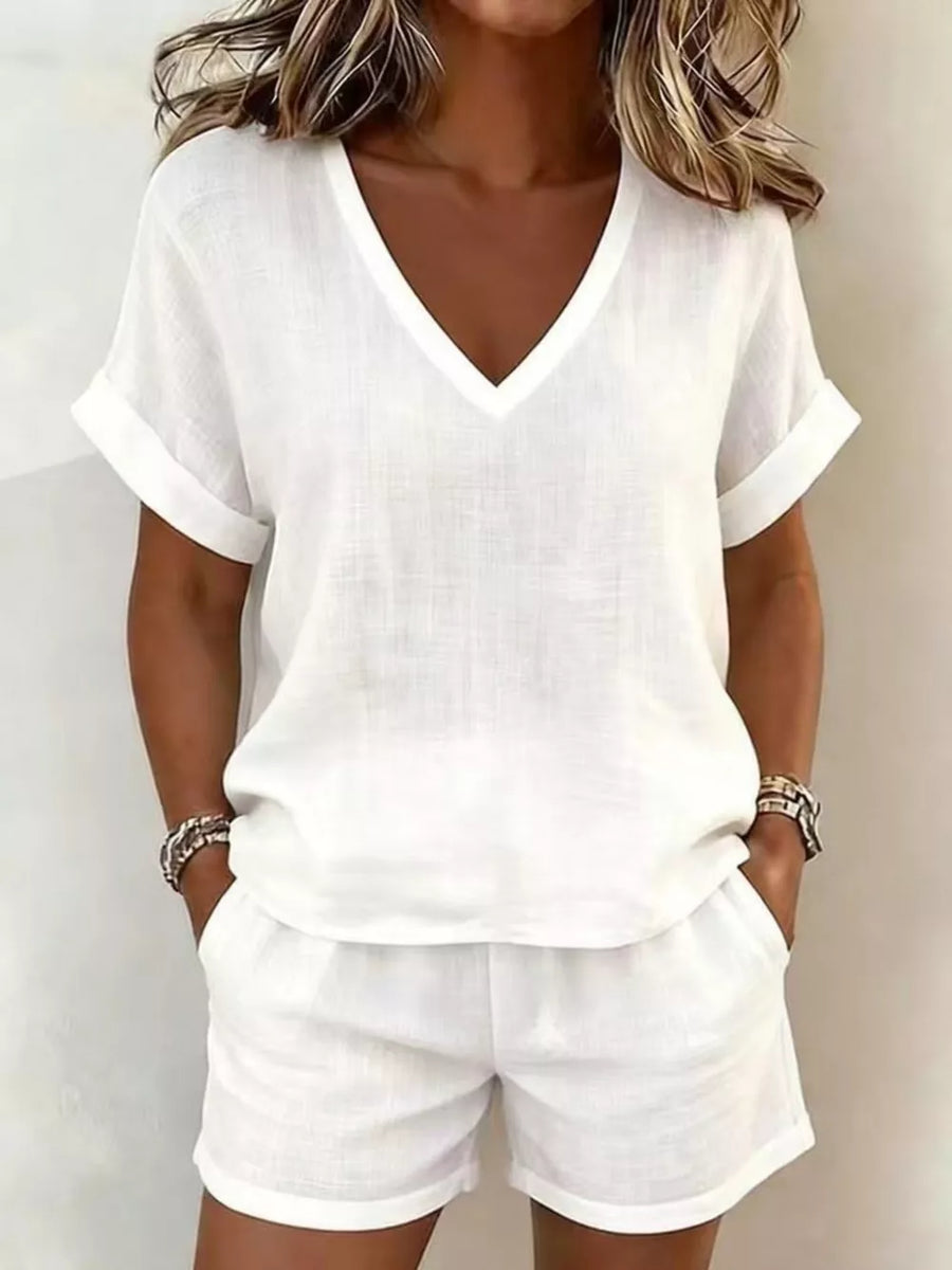 100% polyester Care instructions: Machine wash cold lounge set in Khaki with relaxed silhouette
