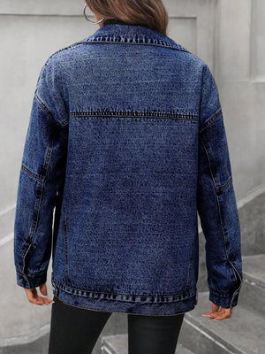 classic denim jacket in white with collared