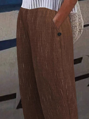 pants in charcoal with striped and pocketed