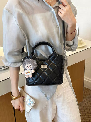 Black crossbody bag with small and turn-lock