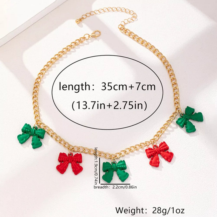 necklace in red with novelty and charm detail