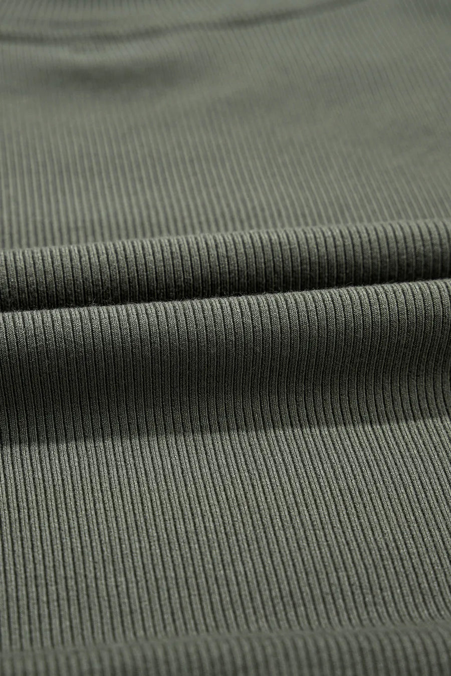 Moss Ribbed Peplum Yoke Blouse