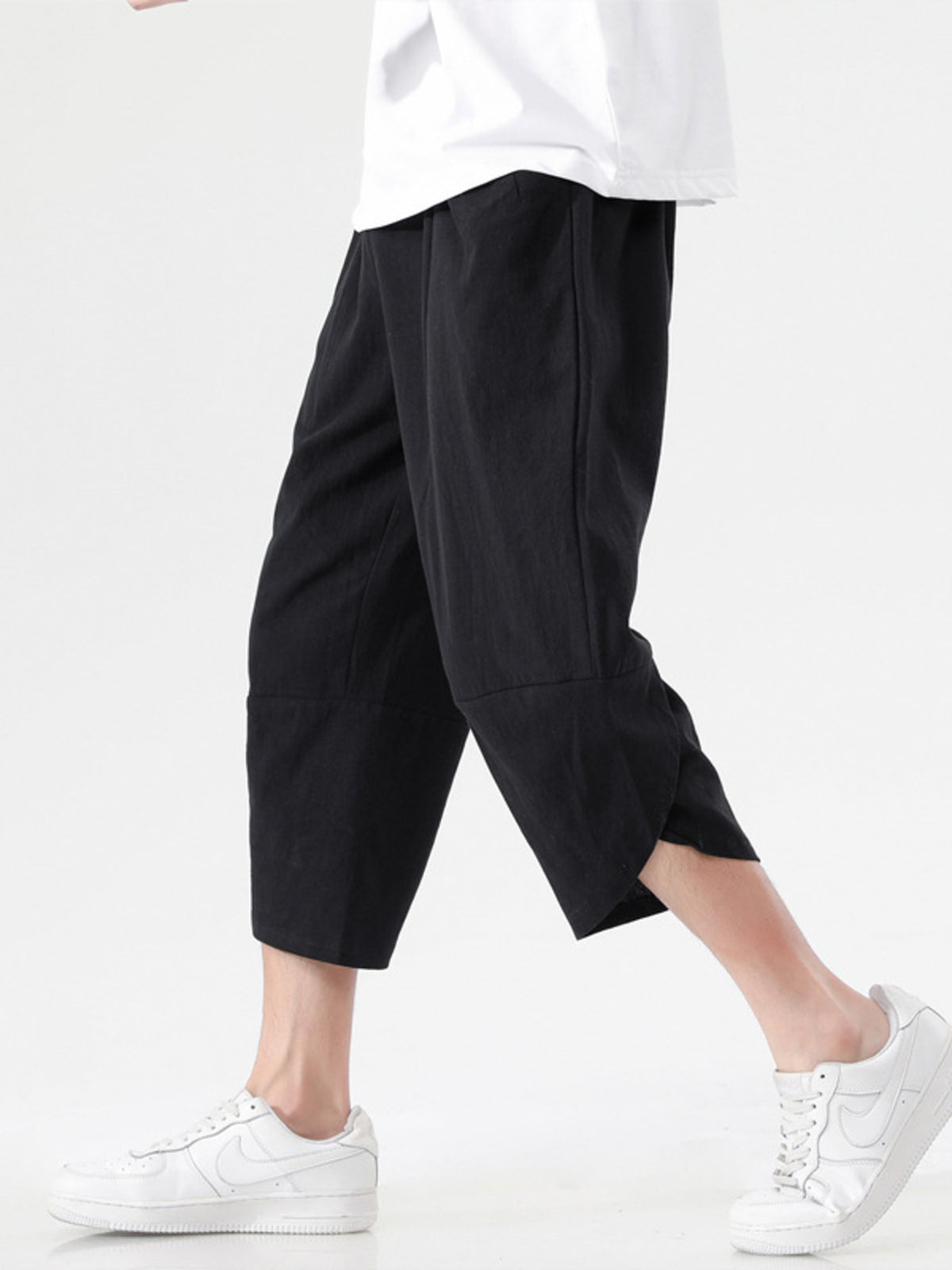 harem pants in black featuring pocketed and loose fit