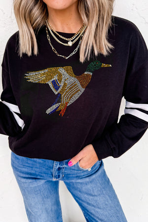 Black sweatshirt with hip-length and pullover