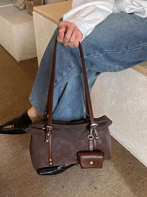Leather Shoulder Bag With Detachable Pouch option 6