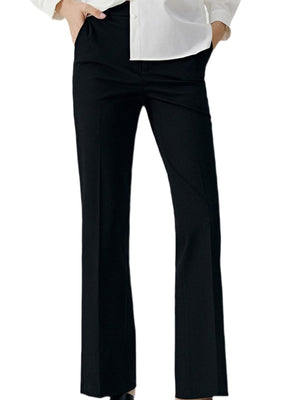 dress pants in black featuring pocketed and slim fit