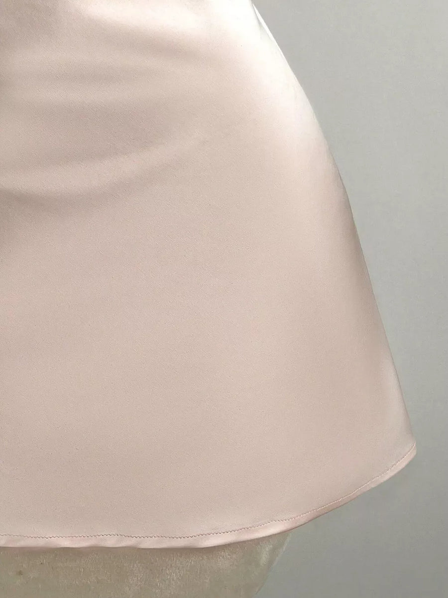 Satin Backless Halter Neck Mini Dress option 7