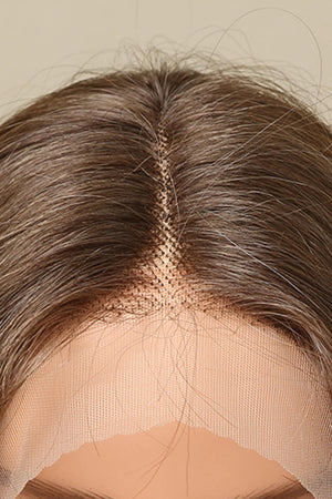 Luxe lace front wig in golden brown showing natural hairline and scalp detail