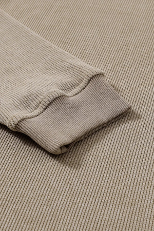 Camel textured ribbed sweatshirt cuff detail