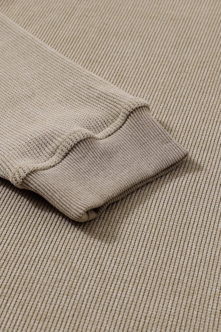 Camel textured ribbed sweatshirt cuff detail
