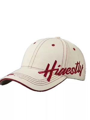 Embroidered Baseball Cap in Off-white