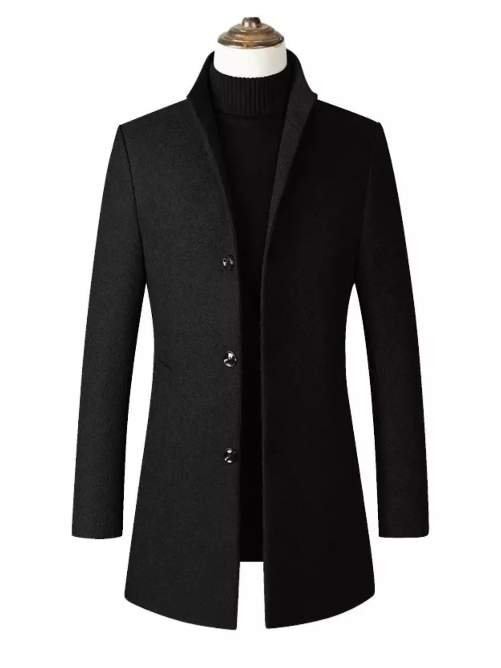 100% polyester Care instructions: Machine wash cold overcoat in Dark Gray with slim silhouette