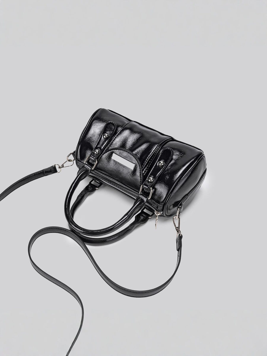 black with crossbody bag with top handle 9