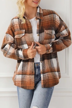 Plaid Button Up Shacket option 7