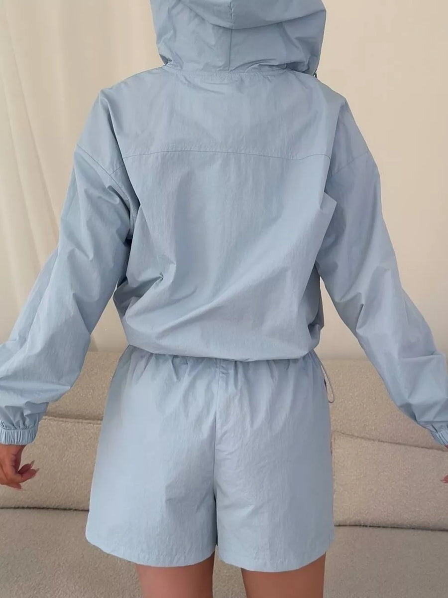 Lightweight Hooded Jacket And Shorts Set, view 21