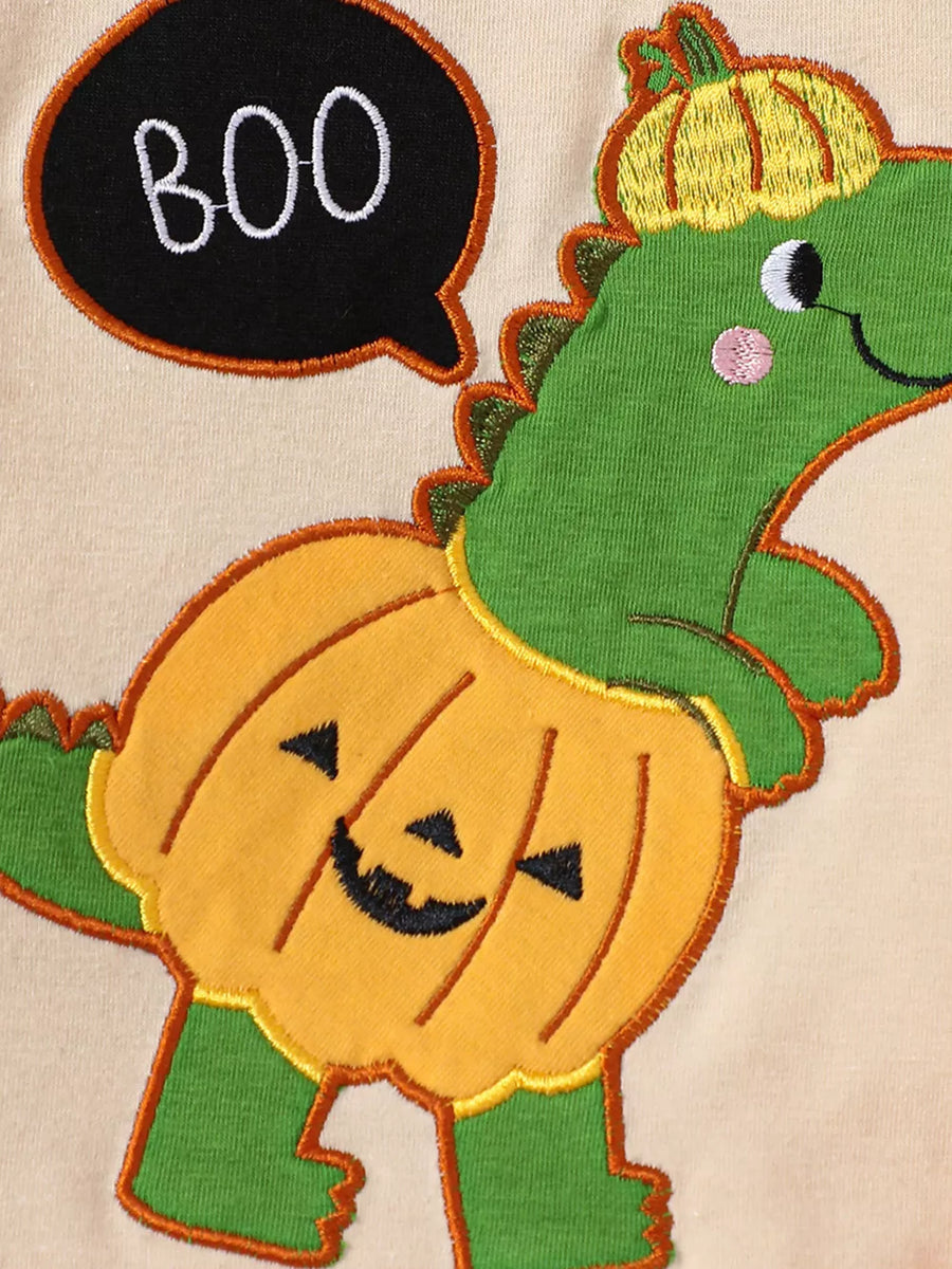 Children's Dinosaur Long Sleeve Bodysuit And Pants Set in Green