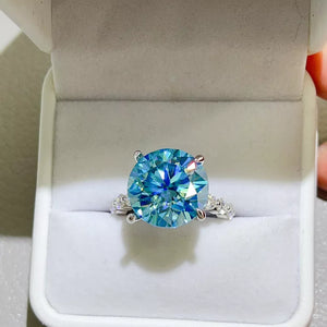 925 sterling silver,Moissanite Carat weight: 10ct Care instructions: Avoid weari ring in Pastel Blue with classic silhouette