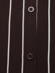 white shirt dress with button-front and striped