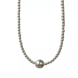 choker necklace in ivory with beaded and choker
