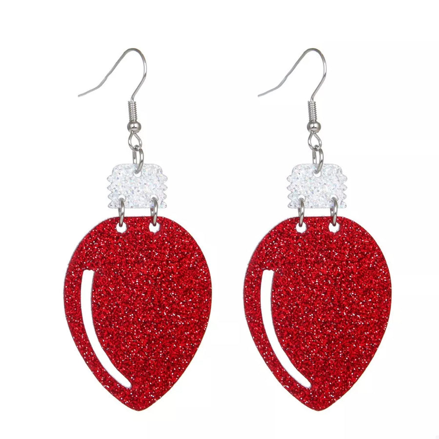Red earrings with 2.8 inches and hook-and-eye