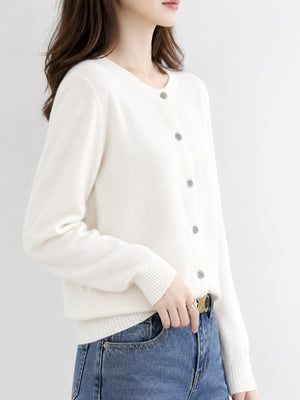 Viscose fiber and polyester Care instructions: Hand wash cold cardigan in White with relaxed silhouette