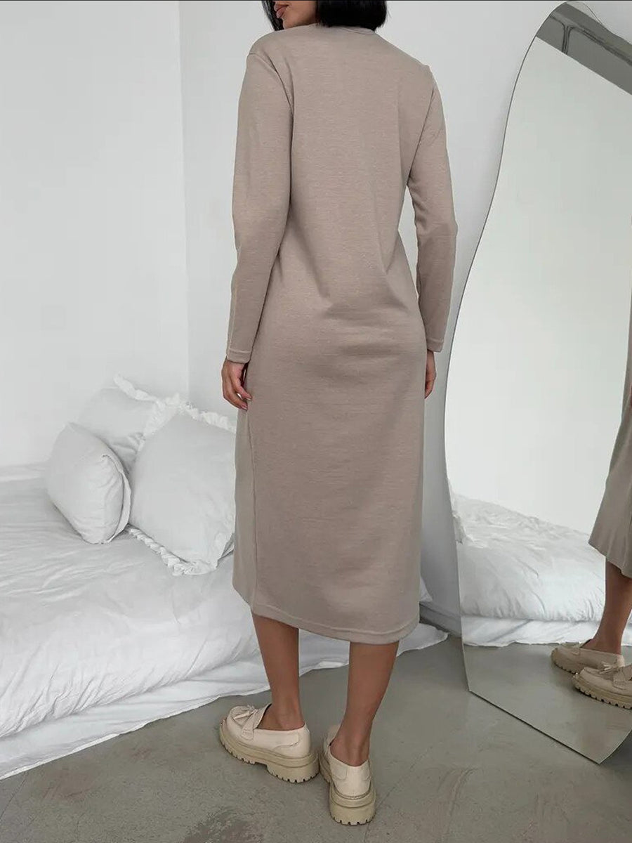 midi dress in Beige