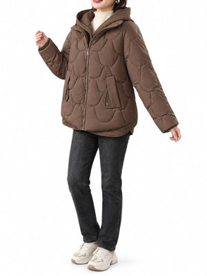Polyester and nylon Filling: Polyester Care instructions: Hand wash cold quilted jacket in Black with relaxed silhouette