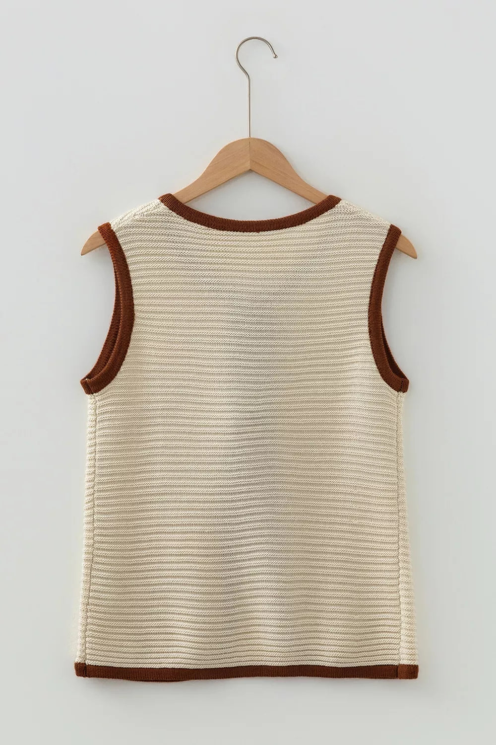 ivory sweater vest with stretch and sleeveless